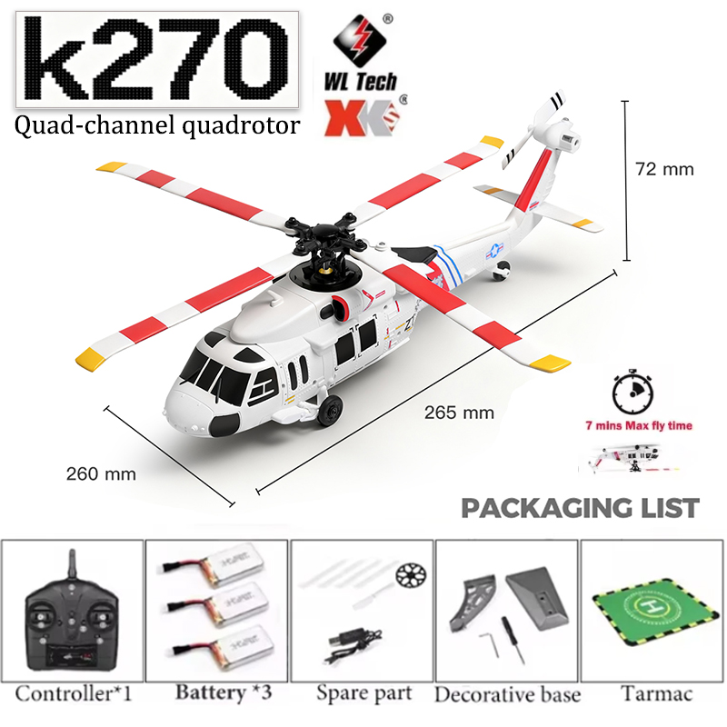 WLtoys K170 K270 UH-60L Brushl - đánh giá và giá Rc Helicopter Gyro
