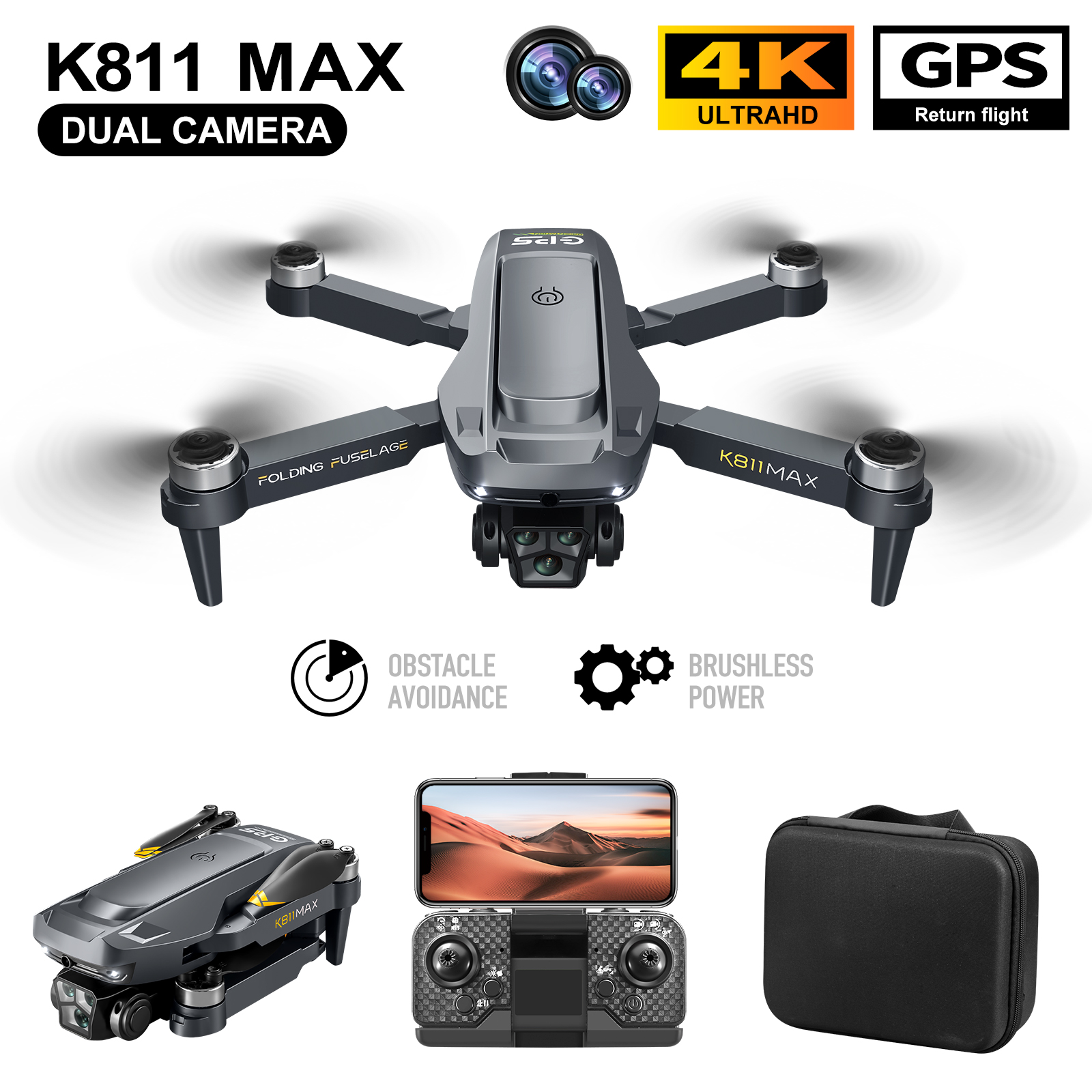 K811MAX Quadcopter Drone: Brus - đánh giá và giá Rc Helicopter Case